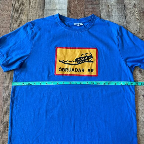 4x4 Öbruadar Ar Blue T-Shirt XL Shop Icelandic Cotton Mens Casual Tee - Picture 2 of 7